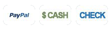 Accepted payment methods: PayPal, Cash, and Check
